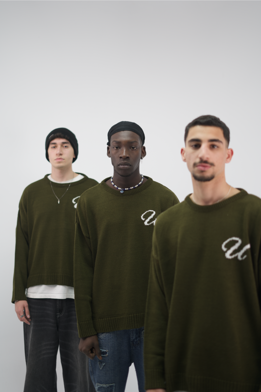 Undiscovered Olive Knit Crewneck